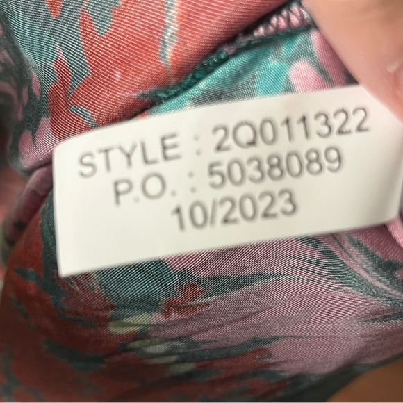 Vineyard Vines Silk Twill Belted Maxi Dress Floral Red Pink Green XL - Picture 12 of 13